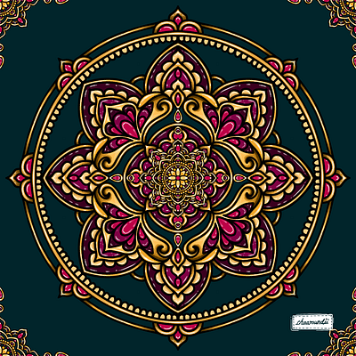 Golden Era branding design digital illustrations graphic design illustration mandala mandalaart pattern patterndesigning procreate