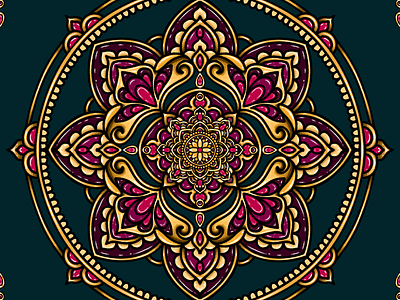 Golden Era branding design digital illustrations graphic design illustration mandala mandalaart pattern patterndesigning procreate