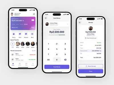 Brrruang - Finance Mobile App bank acount bank app bank card banking card credit card e wallet ewallet finance financial fintech fintech app money money transfer payment receipt transcation transfer ui wallet