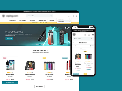 E-cigarette Online Store Design design desktop e cigarette ecommerce minimal mobile responsive ui user interface ux web