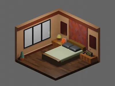 Isometric Room 3d 3dblender blender graphic design isometric room