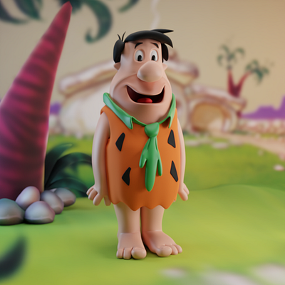 Fred Flintstone 3d blender character character design fred flintstones graphic design illustration