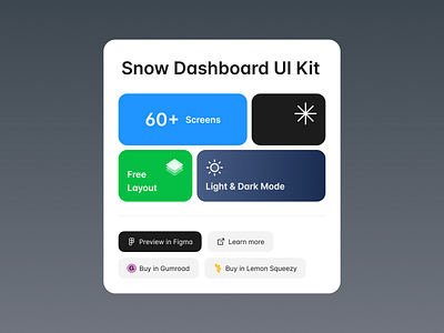 Snow Dashboard UI Kit dashboard ui kit design system