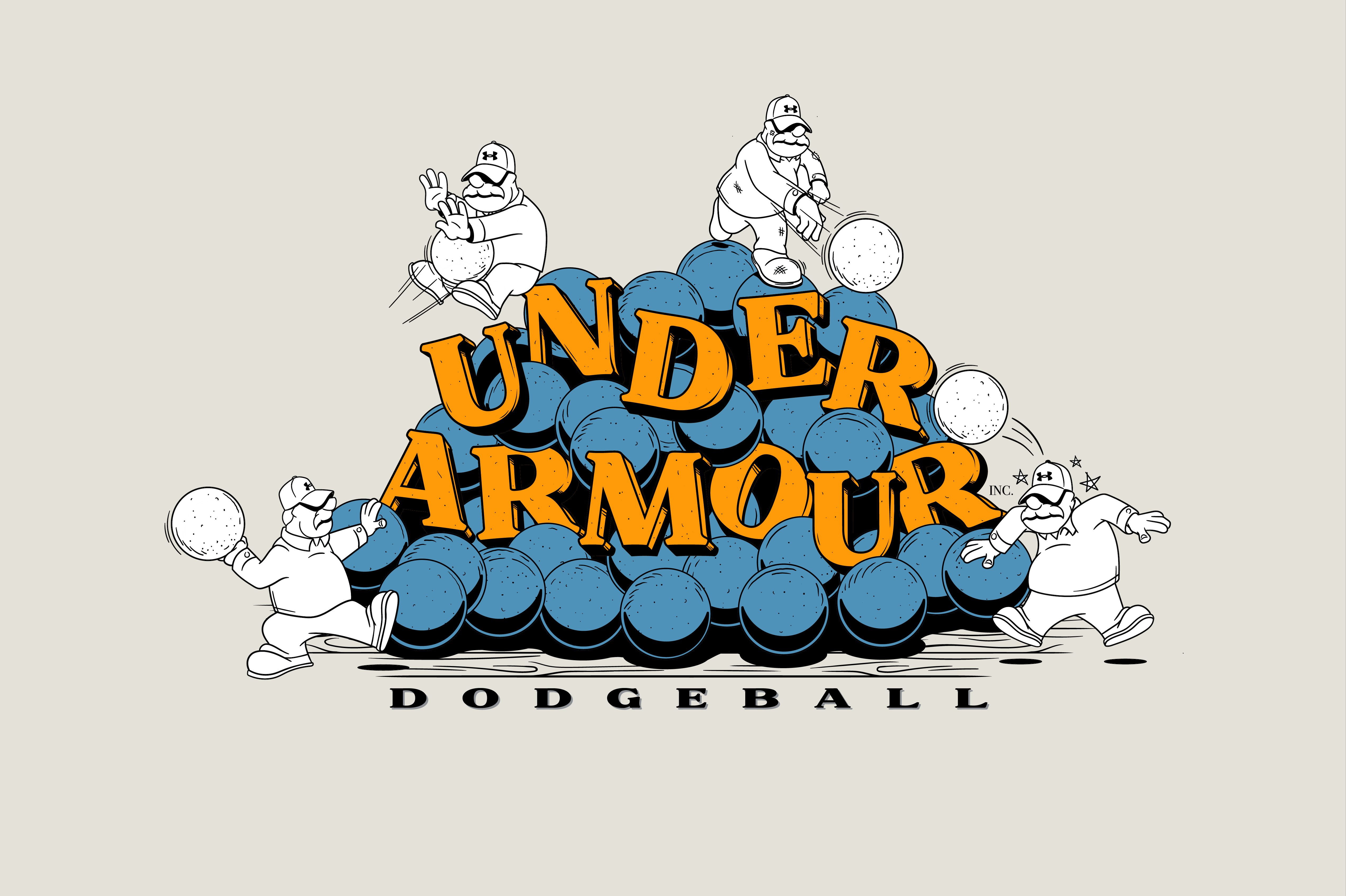 Under Armour Dodgeball branding dodge ball illustration sports typography under armour