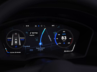 Car dashboard animation car dashboard drive hmi
