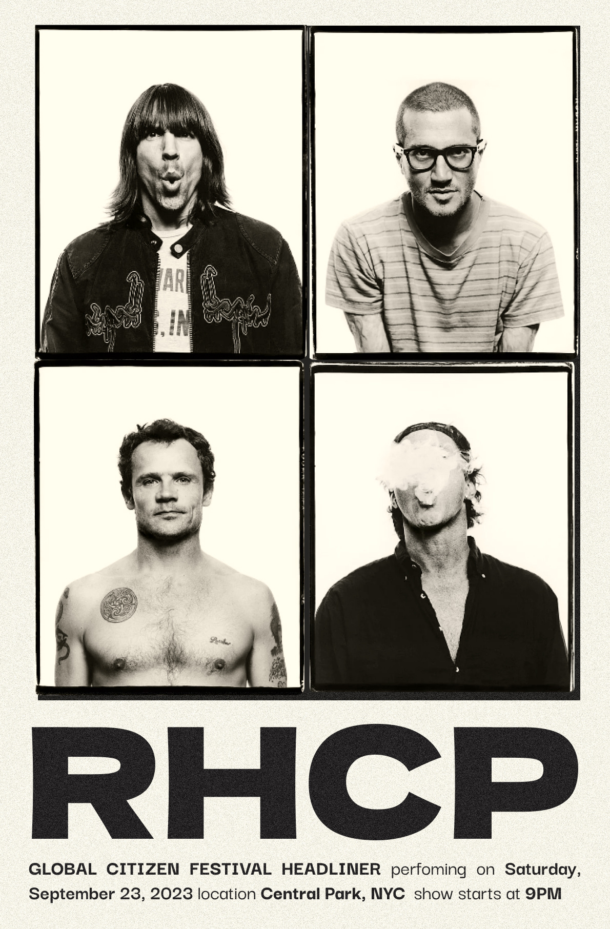 Poster Red Hot Chilli Peppers band design figma graphic design illustration music photography photoshop poster typography