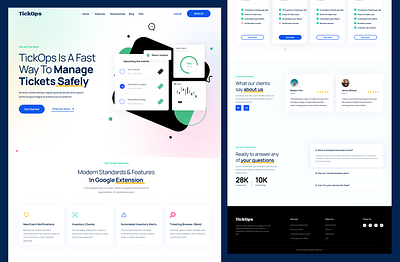 Tickops Landing Page app design figma home page landing page ui ux