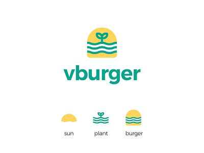vburger brand branding burger design identity logo logotype plant vegan