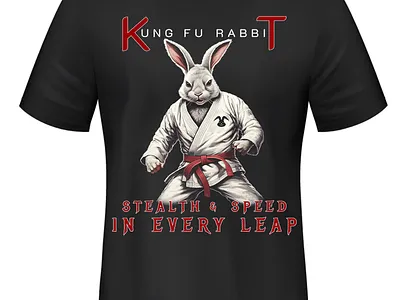 Kung Fu Rabbit T-shirt Design graphic design illustration rabbit