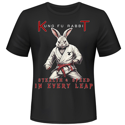 Kung Fu Rabbit T-shirt Design graphic design illustration rabbit