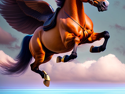 Flying horses 3d animal horse horses illustration painting picture