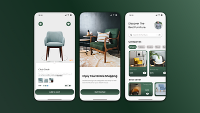 Furniture Shop UI Design app clean figm graphic design logo market minimalist mobile shop ui ux