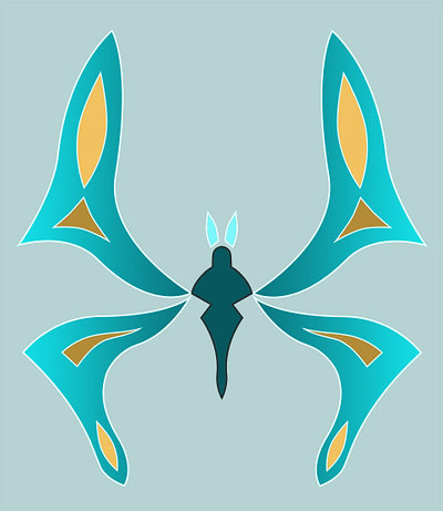 Turquoise Butterfly design graphic design illustration