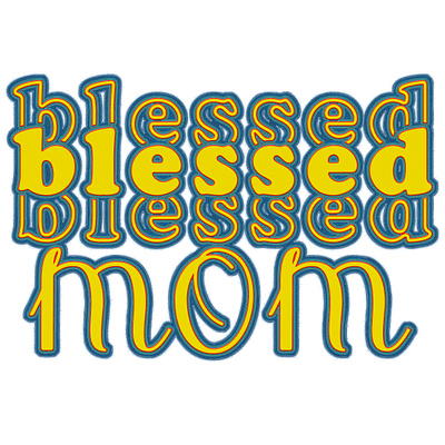 Blessed Mom Embroidery Effect Tshirt Design graphic design illustration