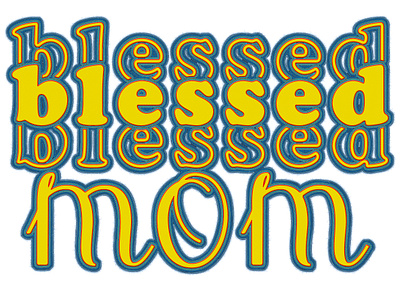 Blessed Mom Embroidery Effect Tshirt Design graphic design illustration