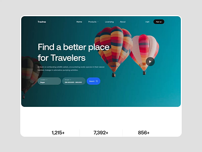 Travlrez | website landing page for travelers 3d branding design graphic design hero section illustration landing page mobile travel traveling ui uidesign ux vacation web website design