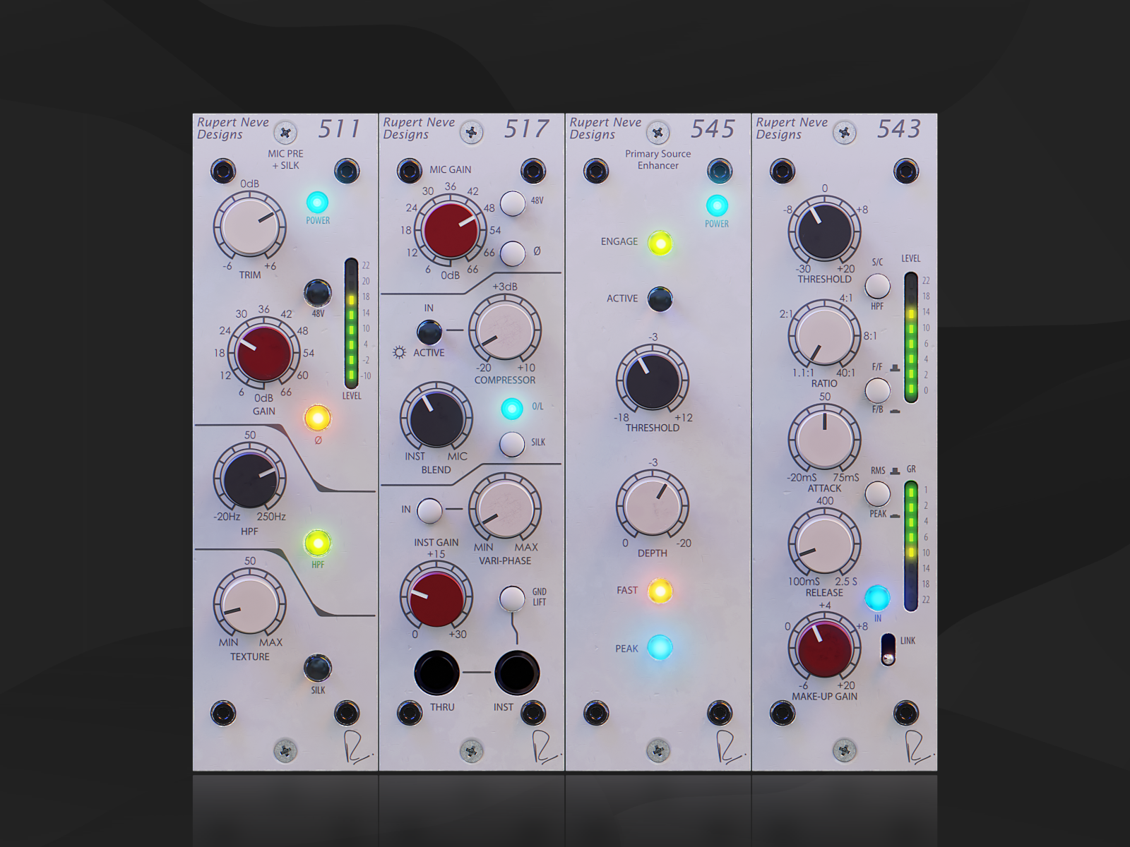 Neve Series 500 Modules 3d 3d audio designer 3d model 3d render audio audio 3d designer audio plugin designer blender graphic design product design product render ui designer user interface designer vst vst audio plugin vst plugin