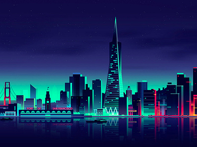 I like architecture archiart architect city cityscape collection futur illustration landmark landscape lifestyle light neon retro series