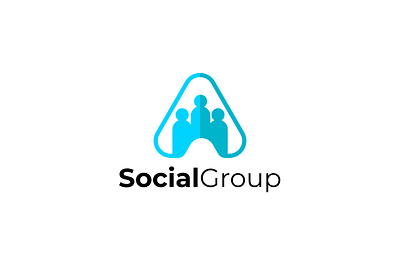 Social Group Logo brand branding date development geometric group logo media network social media society software square support team teamwork tech together union unity