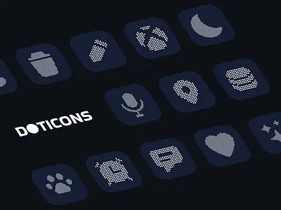 Doticons - A collection of minimal dot icons 2d branding collection creativity design dot doticons free github graphic design icons minimal opensource svg ui