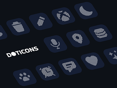 Doticons - A collection of minimal dot icons 2d branding collection creativity design dot doticons free github graphic design icons minimal opensource svg ui