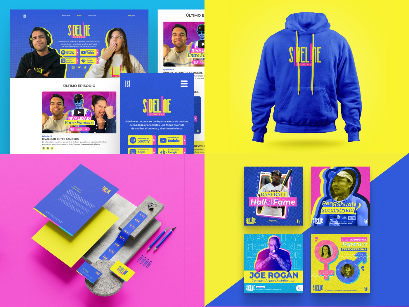 🎙️ Branding for Sideline Podcast animation audio editing brand identity brand strategy brandbook branding graphic design logo motion graphics podcast social media spotify thumbnails video editing web design youtube