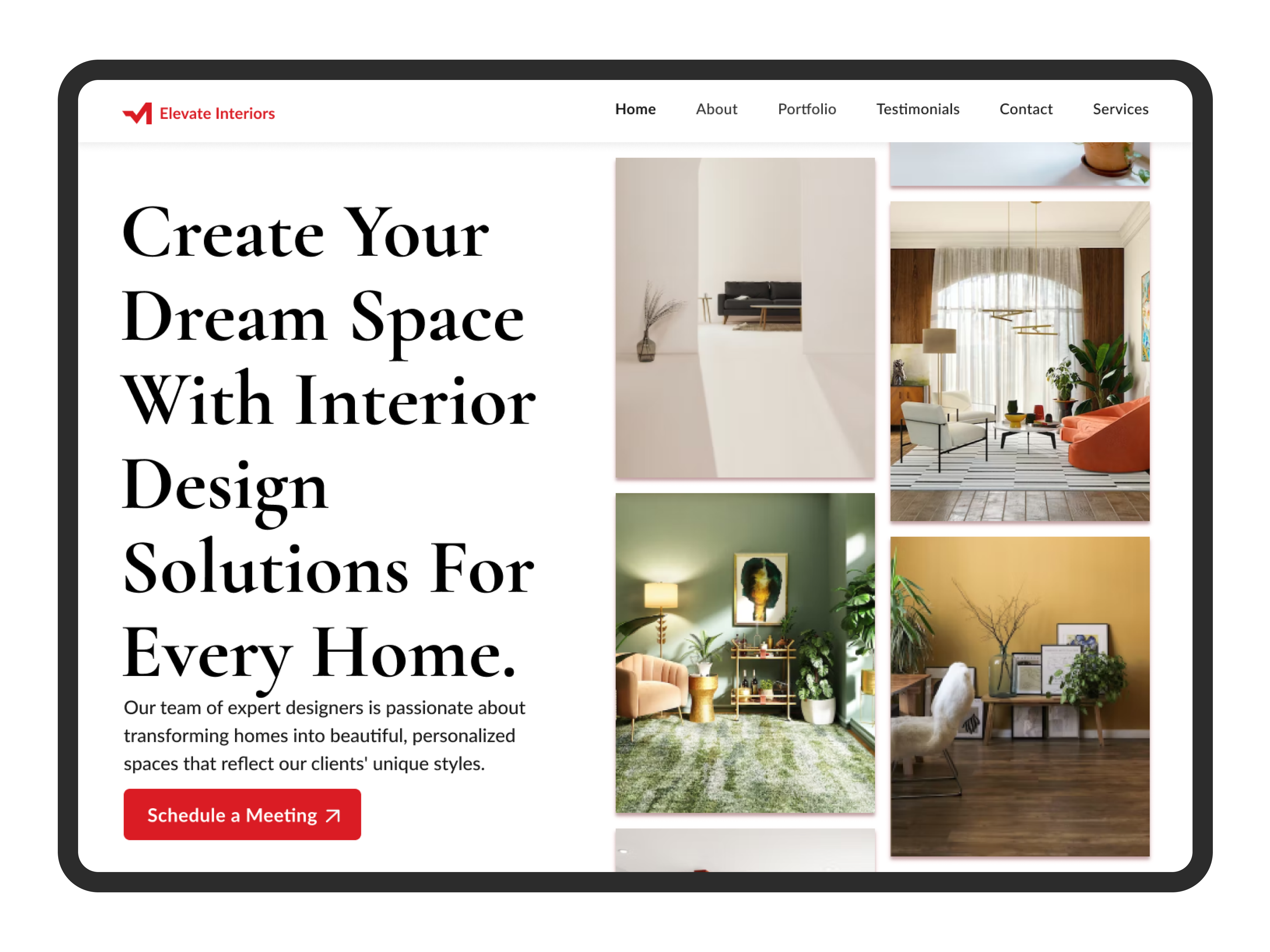 Interior Design Agency Web Design animation design figma smartanimate ui uidesign uiux ux uxdesign webdesign