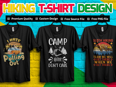 Hiking T-shirt Design branding design hiking hiking t shirt illustration mountain tshirt t shirt t shirt design typography t shirt