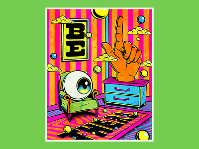 Be there illustration psychedelic surrealism