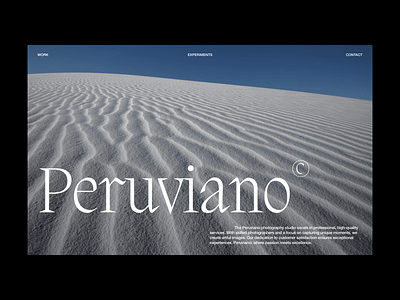 Peruviano © animation clean design figma header illustration interactive design logo minimal photography studio typography ui user experience user interface web agency