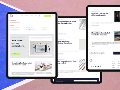 Blog main page - web design UI/UX | 💛💙 blag page blog blog portal design design. e commerce ecom figma illustration landing landing page logo new news site ui ui ux uiux ux web