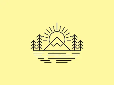 An Outline Mountain Design | Sunset | Minimal | Artwork artwork background branding creative design graphic design illustration minimal mountain ouline professional sea sunset vector