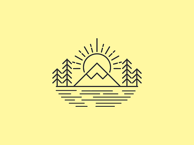 An Outline Mountain Design | Sunset | Minimal | Artwork artwork background branding creative design graphic design illustration minimal mountain ouline professional sea sunset vector