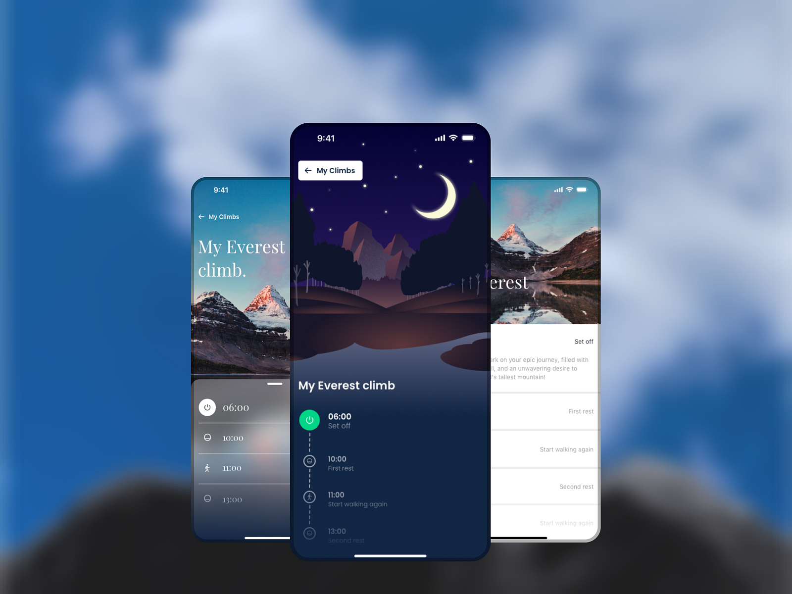 climbing-app-in-3-ui-styles-by-sarah-preston-on-dribbble