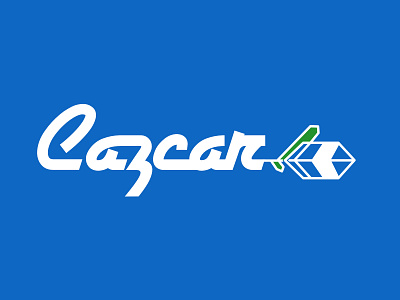 Logo "Cazcar" blue branding brandingdesign car color creative design ecology flat design france graphic design green icon identity illustration logo logo design logobranding logoinspiration vector