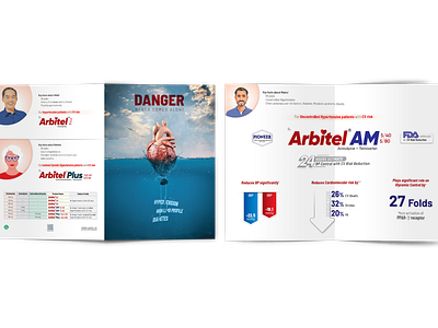 Arbitel Bi-fold Brochure/Literature animation branding brochure brochure mockup cardiac danger design graphic design heart hypertension mockup pharma visual