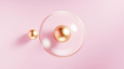 Glass sphere with golden companions 3d animation branding candy design graphic design illustration logo pink sweet ui