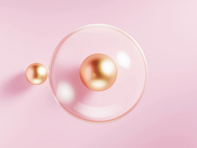 Glass sphere with golden companions 3d animation branding candy design graphic design illustration logo pink sweet ui