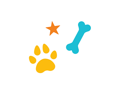 Pixel Park - Accent Stickers animal friendly animation blue bone branding dog fun gif love minimal mograph motion graphics orange paw pawprint simple star sticker sticker pack yellow