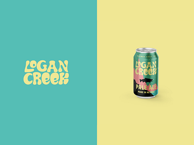 Logan Creek - Beer Can Design american beer branding brewer brewing can craft design fish graphic design illustration lager logo micro nevada package packaging soda typography vector