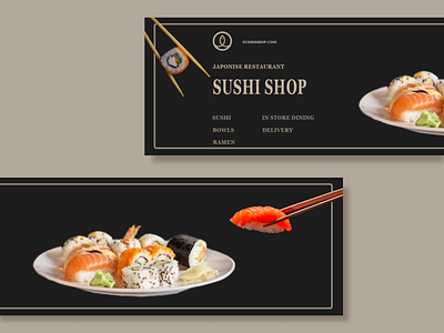 Banner for a sushi restaurant branding design ui ux