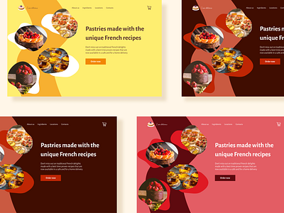 First screen for a pastry shop branding color design ui ux