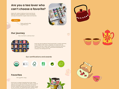 Decorative elements for a tea store branding color design graphic design illustration typography ui ux vector