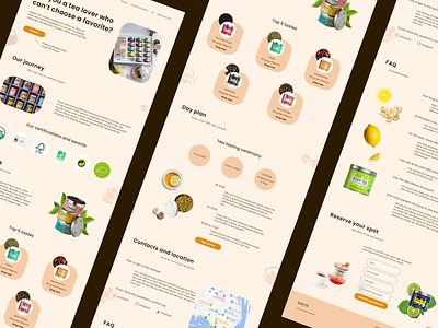 Landing page for a tea store branding color design graphic design illustration typography ui ux vector