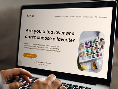 Landing page for a tea store branding color design graphic design illustration typography ui ux vector