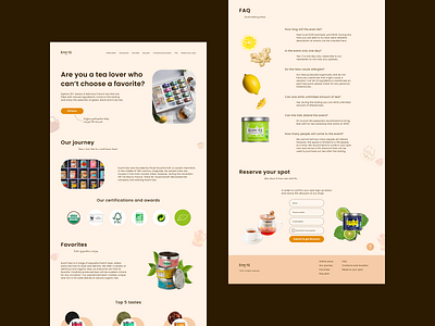 Landing page for a tea store branding color design graphic design illustration typography ui ux vector