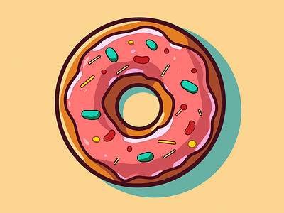 Donut Logo branding cartoon comic comic donut comic logo donut donut logo logo thick lines yummy