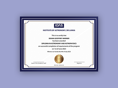 Astronomy Diploma Certificate certificate graphic design