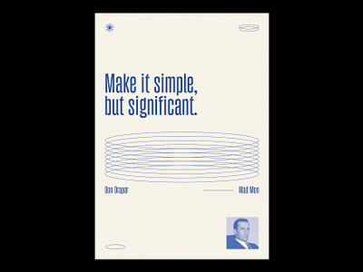 092 Make it simple, but significant. blue branding cartaz clean design don draper duotone graphic design indesign lines mad men marketing minimalism minimalismo poster serie television tv type typography