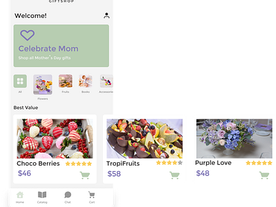 Giftshop app app graphic design ui ux